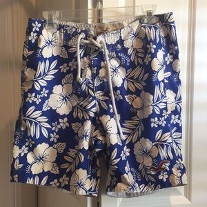 Blue floral hollister swim shorts